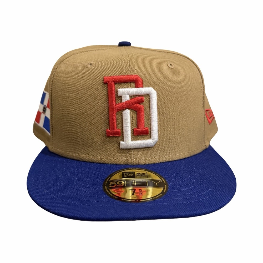 Dominican Republic Hat Cap Fitted Mens 7 5/8 Beige WBC Baseball New Era 59FIFTY